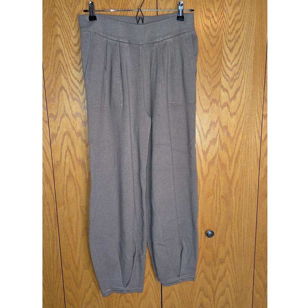 Sage + Stone Taupe Knit Pleated Jogger Pants Tulip Hem 4T01889‎ Womens Medium